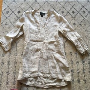 Cynthia Rowley cream linen tunic